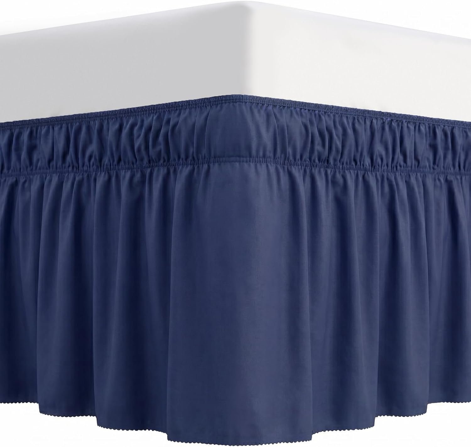 White Queen Wrap Around Bed Skirt, 16-Inch Drop