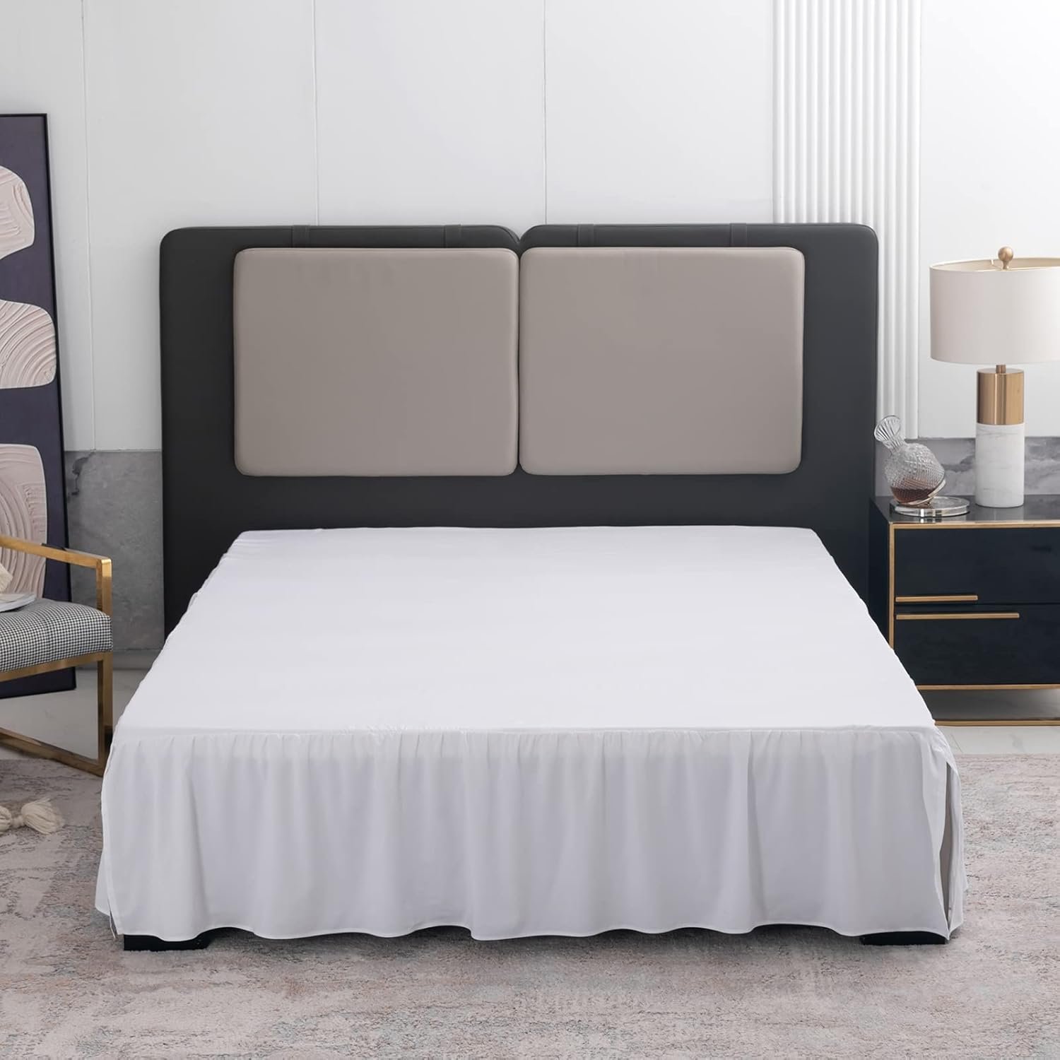 Queen Ruffled Split Corner Bed Skirt, 14-Inch Drop