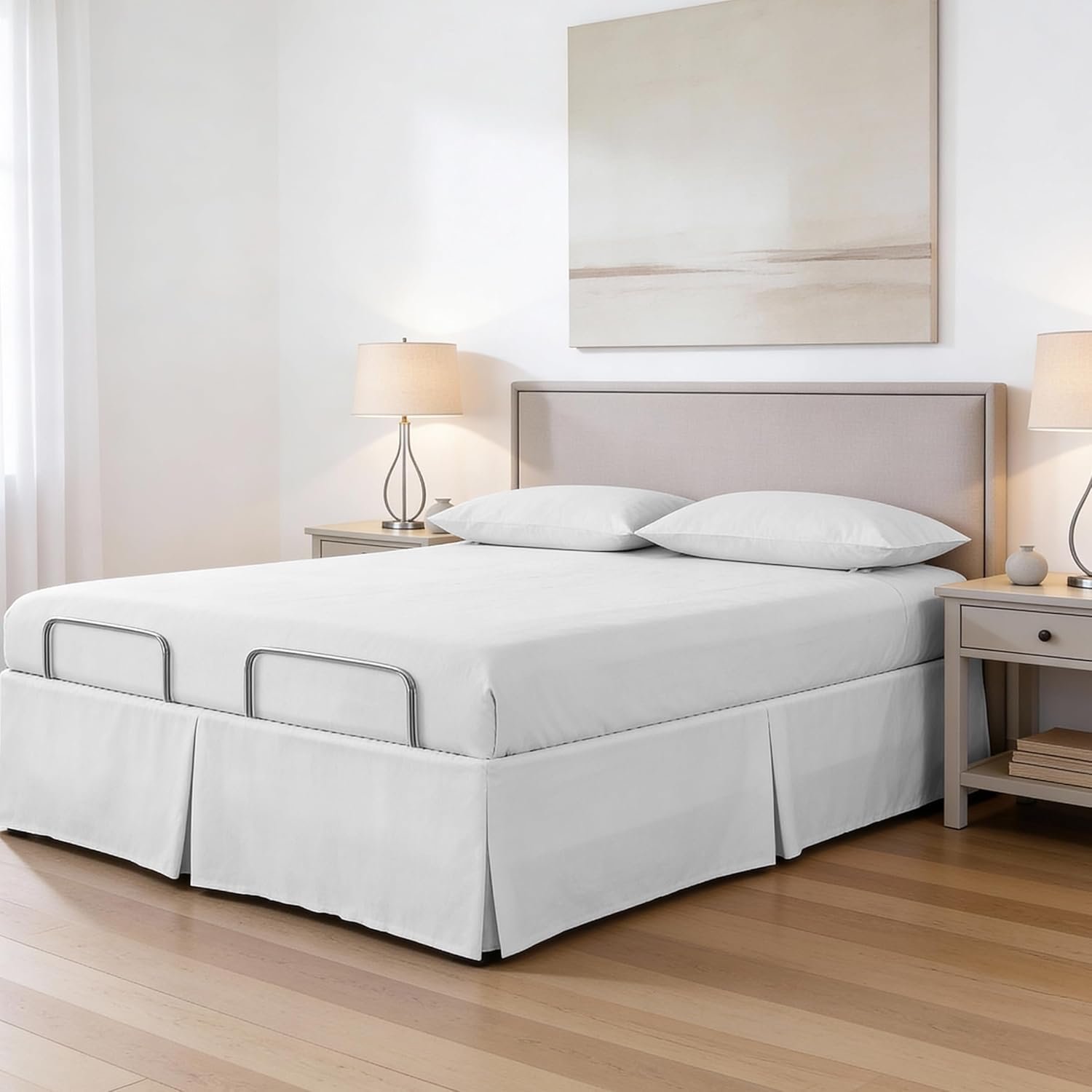 White King Adjustable Bed Skirt, 15-Inch Drop