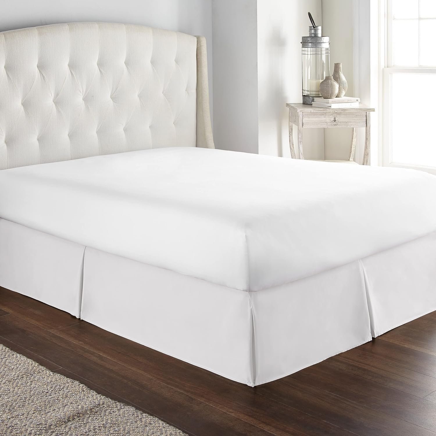 White Queen Platform Bed Skirt, 14-Inch Drop