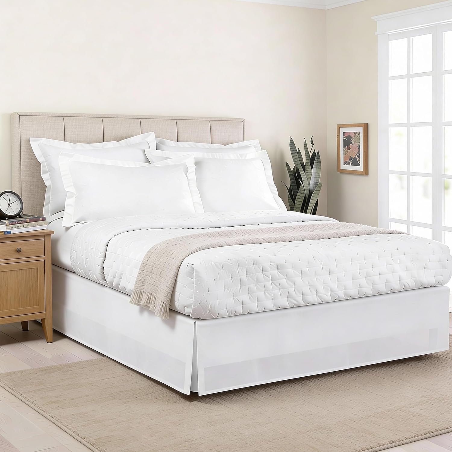 White Queen Tailored Bed Skirt, 14-Inch Drop
