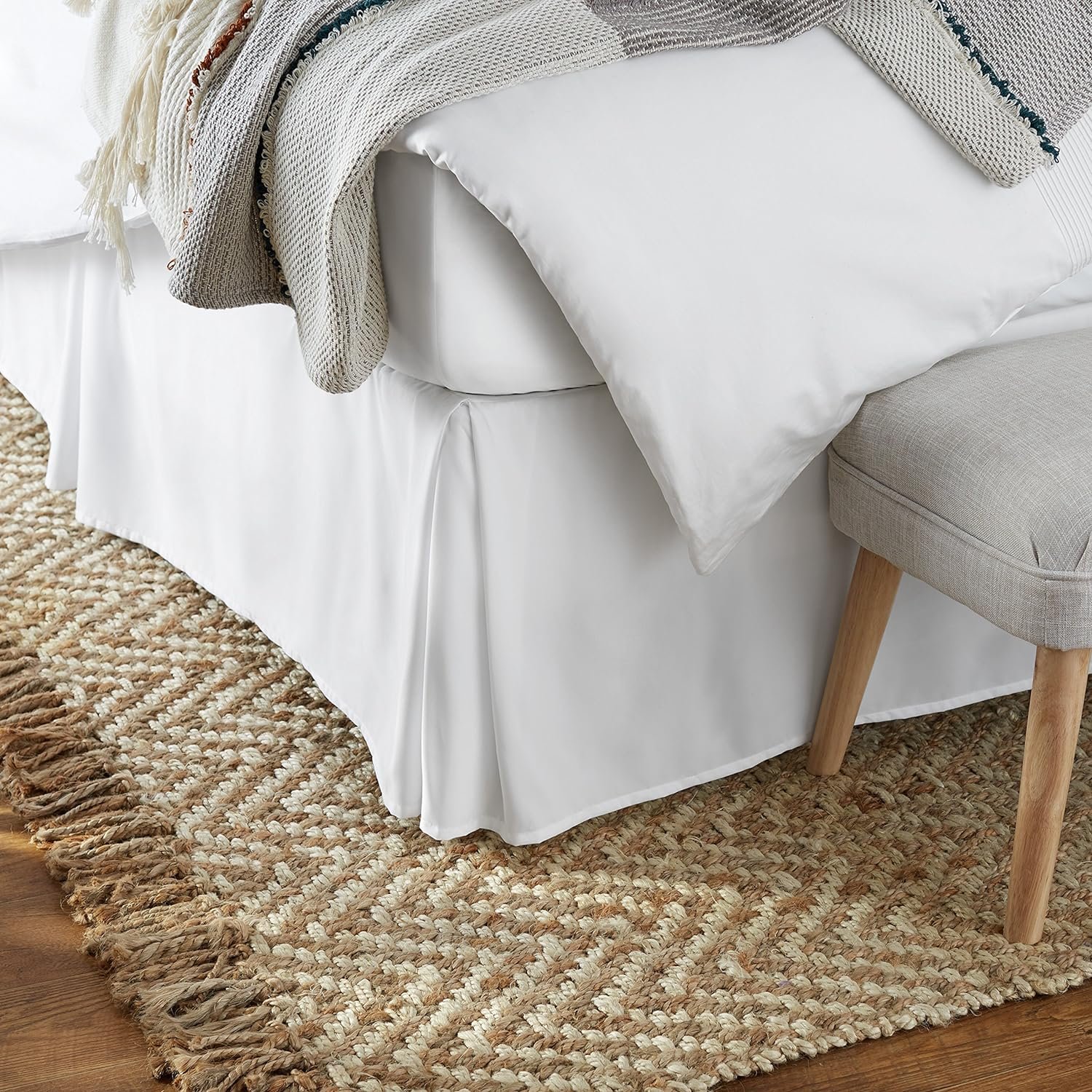 Bright White Full Pleated Dust Ruffle Bed Skirt